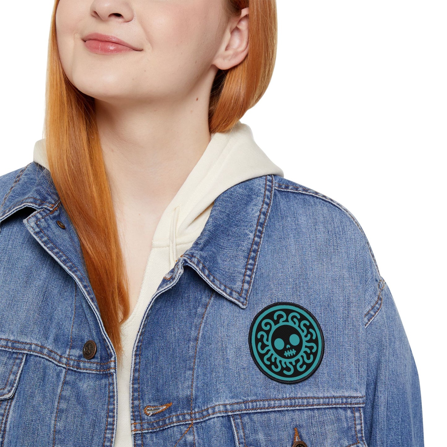 Iron-On Patches - Teal Spooky Cute Grunge Medusa Patch