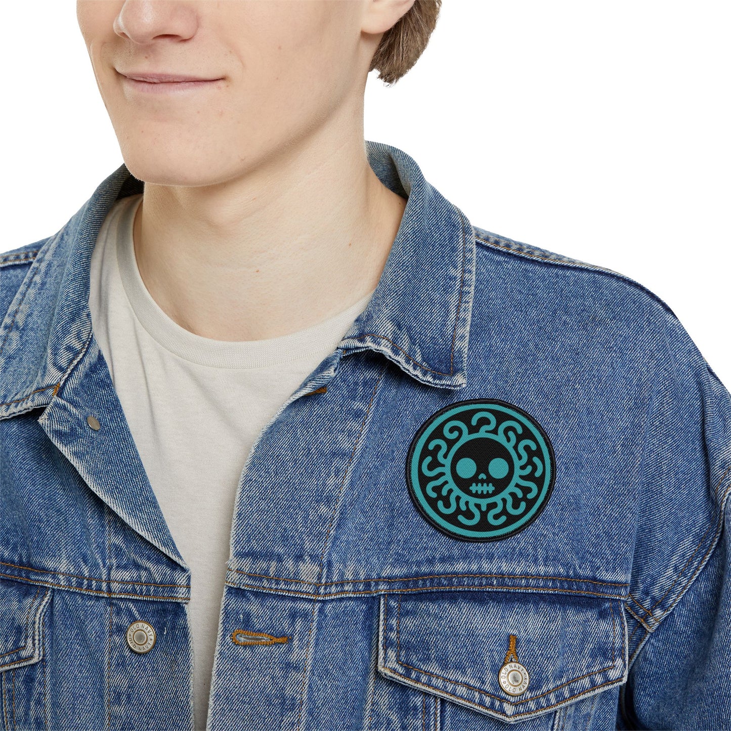Iron-On Patches - Teal Spooky Cute Grunge Medusa Patch