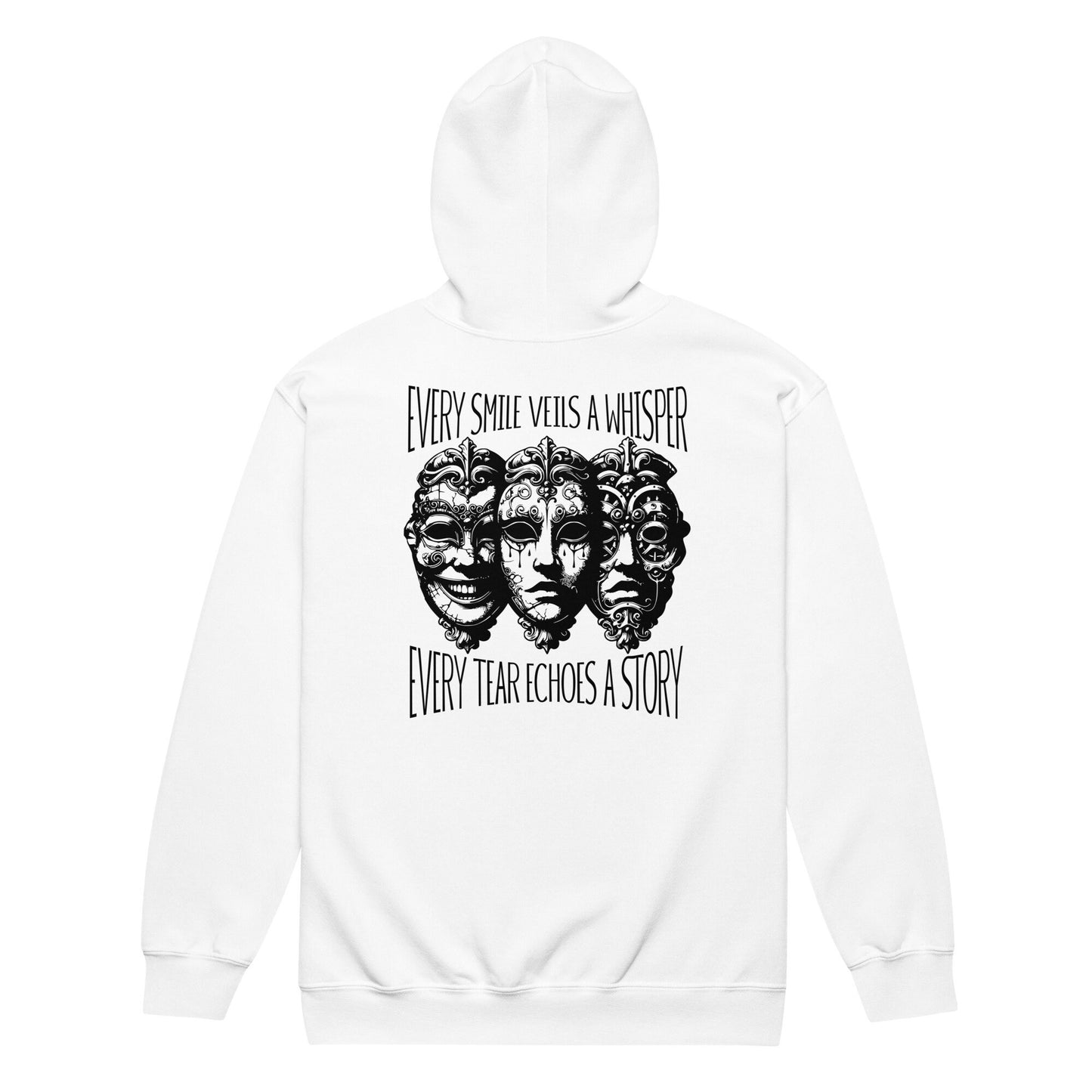 Mental Health Hoodie Dark Aesthetic Every Smile and Every Tear Depression Sweater Semicolon Custom Zip-Up Hoodie Alt Clothing