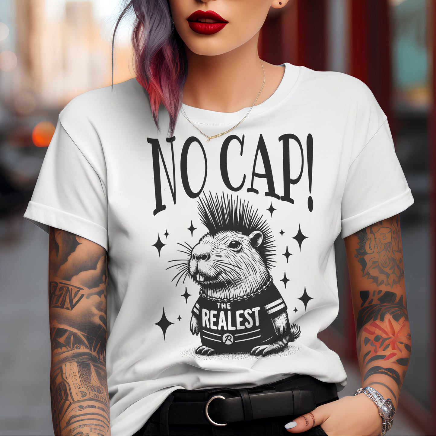 Capybara Shirt No Cap Shirt Weirdcore Tee Punkrock Tee Y2K Dark Aesthetic Weird Stuff Unique Gift