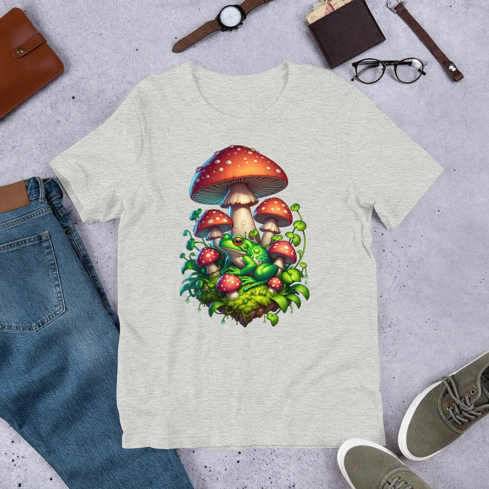 Weirdcore Frog Mushroom Shirt, Goblincore Frog Shirt, Weird Stuff, Trippy Whimsigoth Tee