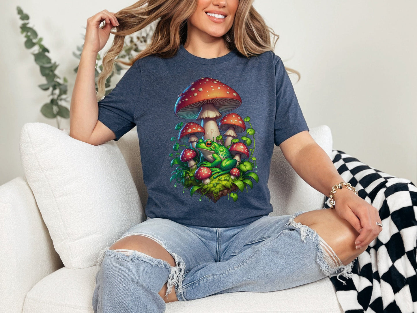 Weirdcore Frog Mushroom Shirt, Goblincore Frog Shirt, Weird Stuff, Trippy Whimsigoth Tee