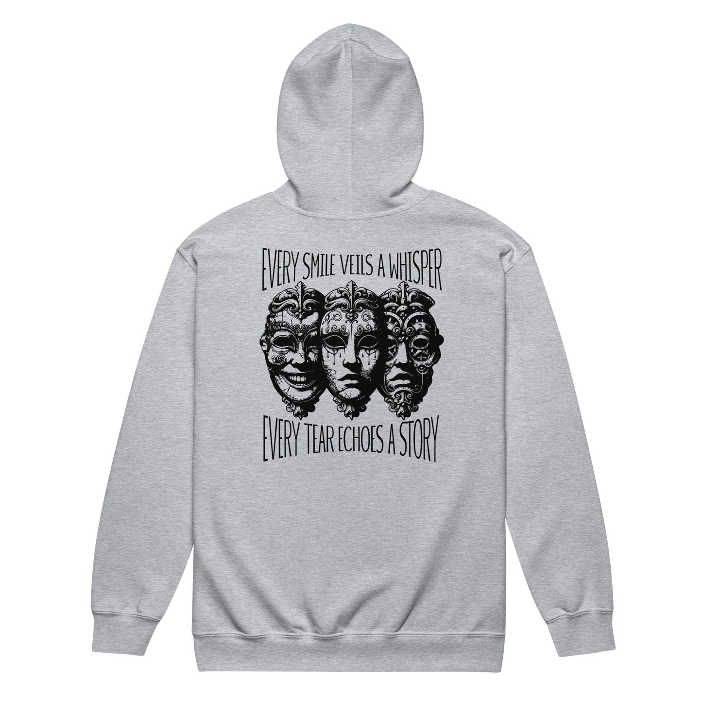 Mental Health Hoodie Dark Aesthetic Every Smile and Every Tear Depression Sweater Semicolon Custom Zip-Up Hoodie Alt Clothing