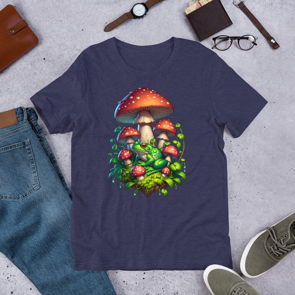 Weirdcore Frog Mushroom Shirt, Goblincore Frog Shirt, Weird Stuff, Trippy Whimsigoth Tee