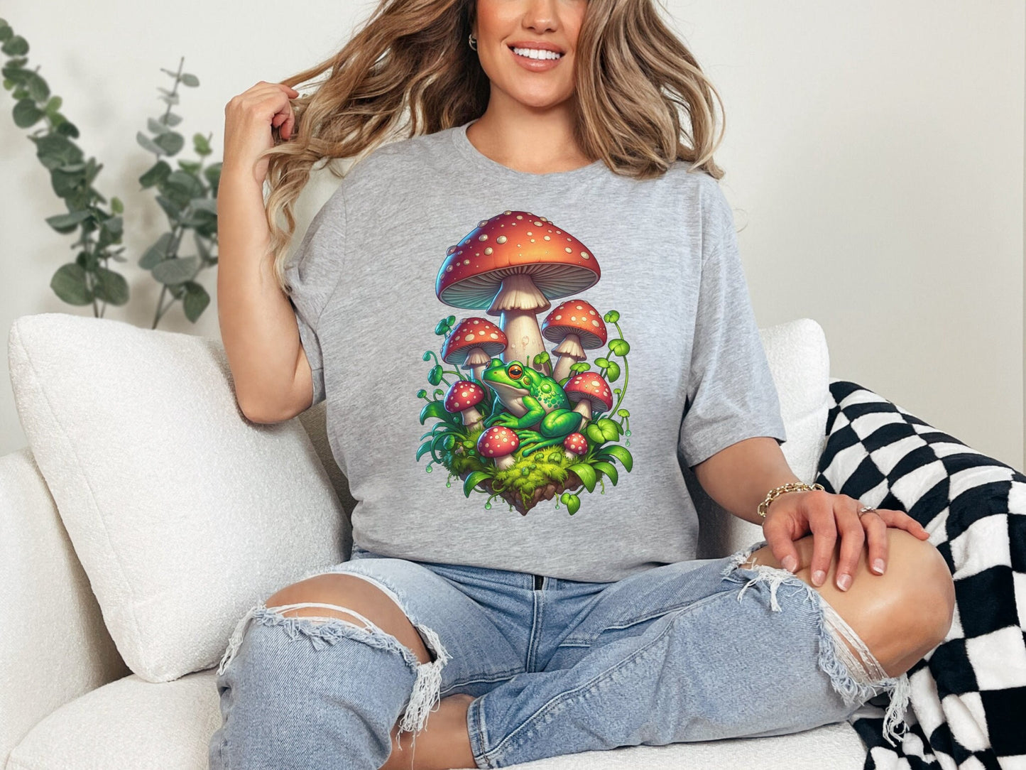 Weirdcore Frog Mushroom Shirt, Goblincore Frog Shirt, Weird Stuff, Trippy Whimsigoth Tee