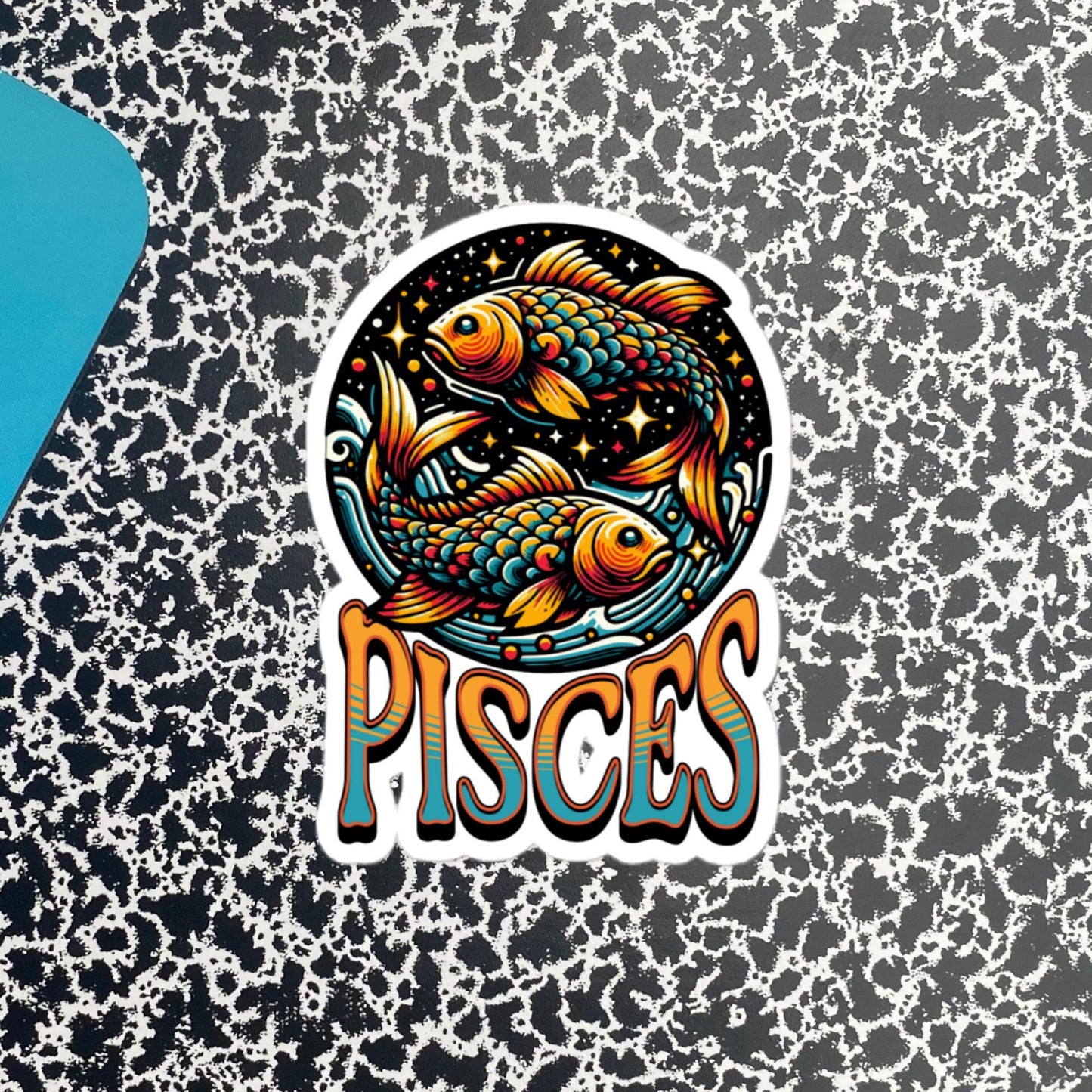 Pisces Flash Sticker, Zodiac Sign Sticker, Horoscope Custom Pisces Sticker, Multiple Sizes, Unique Gift