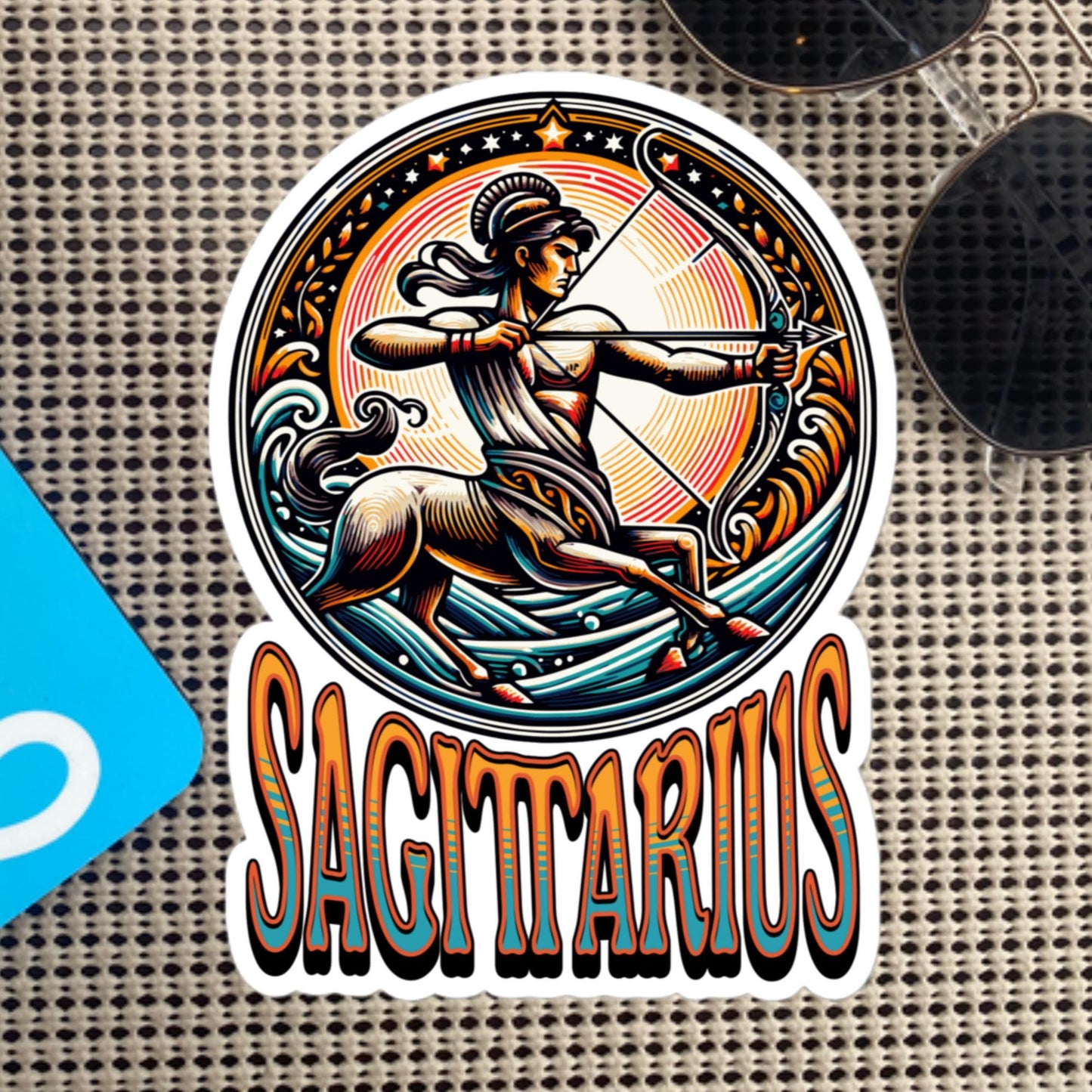 Sagittarius Flash Sticker, Zodiac Sign Sticker, Horoscope Custom Sagittarius Sticker, Multiple Sizes, Unique Gift