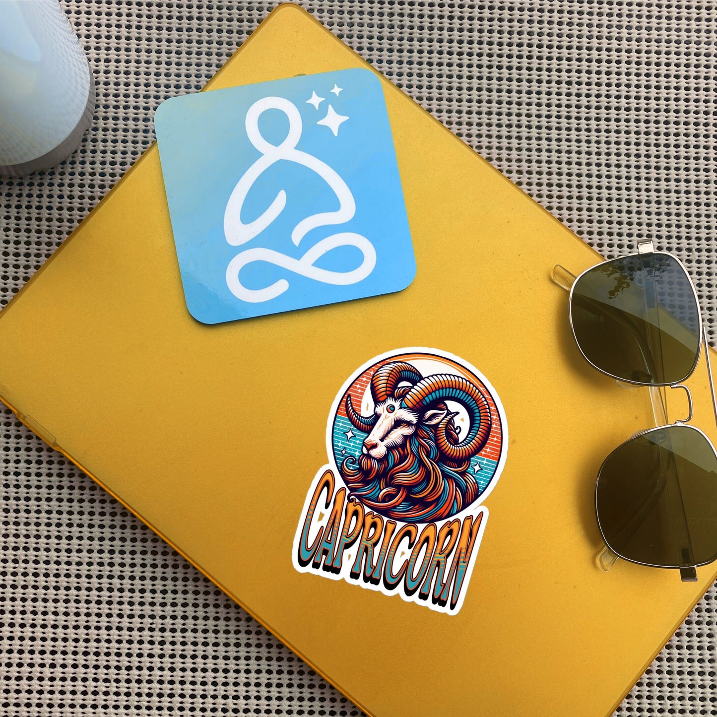 Capricorn Flash Sticker, Zodiac Sign Sticker, Horoscope Custom Capricorn Sticker, Multiple Sizes, Unique Gift