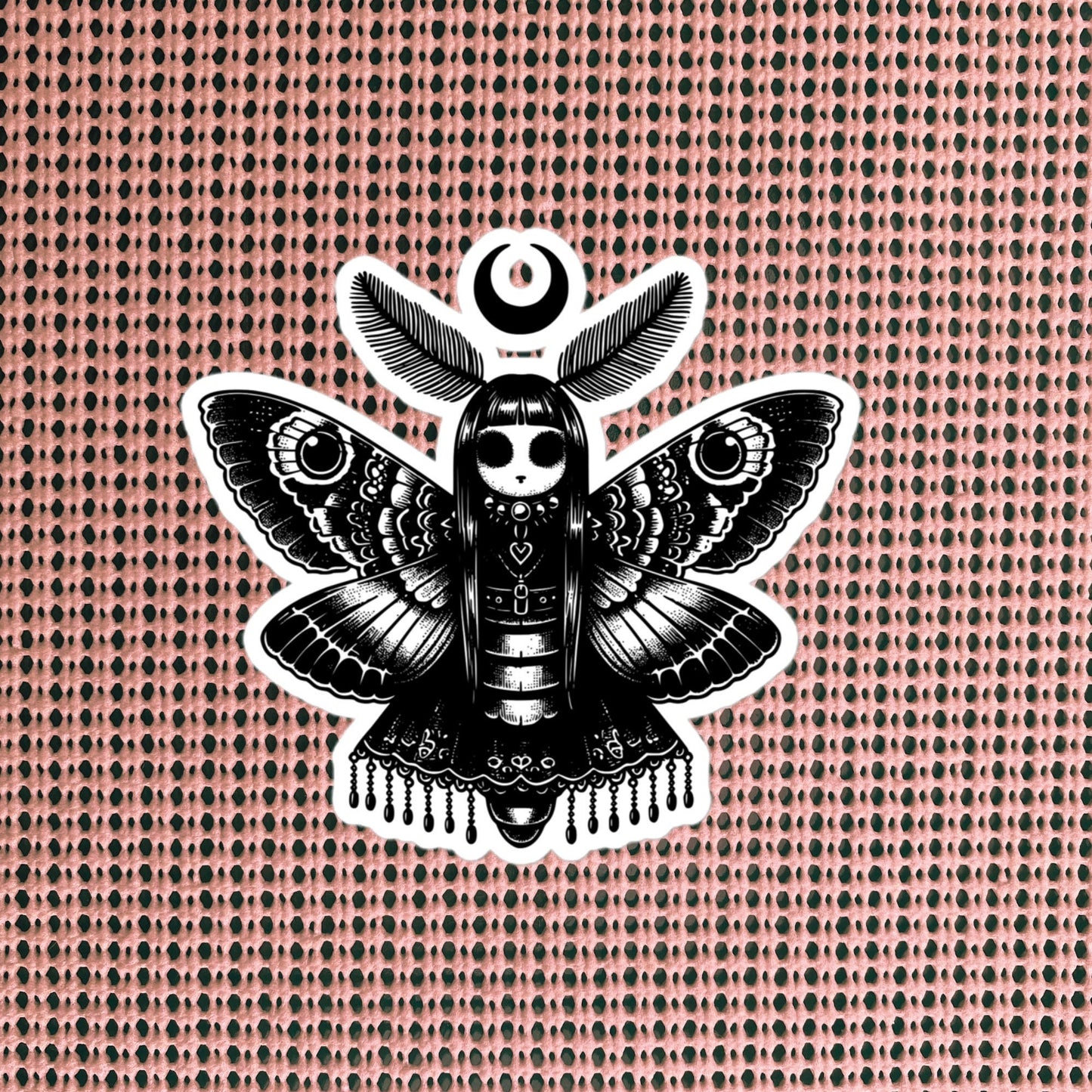Gothic Luna Moth Sticker, Weirdcore WhimsiGoth Luna Moth Sticker, Weird Stuff, Original Design, Gift