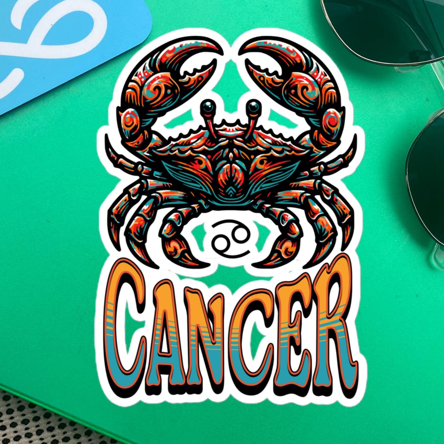Cancer Flash Sticker, Zodiac Sign Sticker, Horoscope Custom Cancer Sticker, Multiple Sizes, Unique Gift