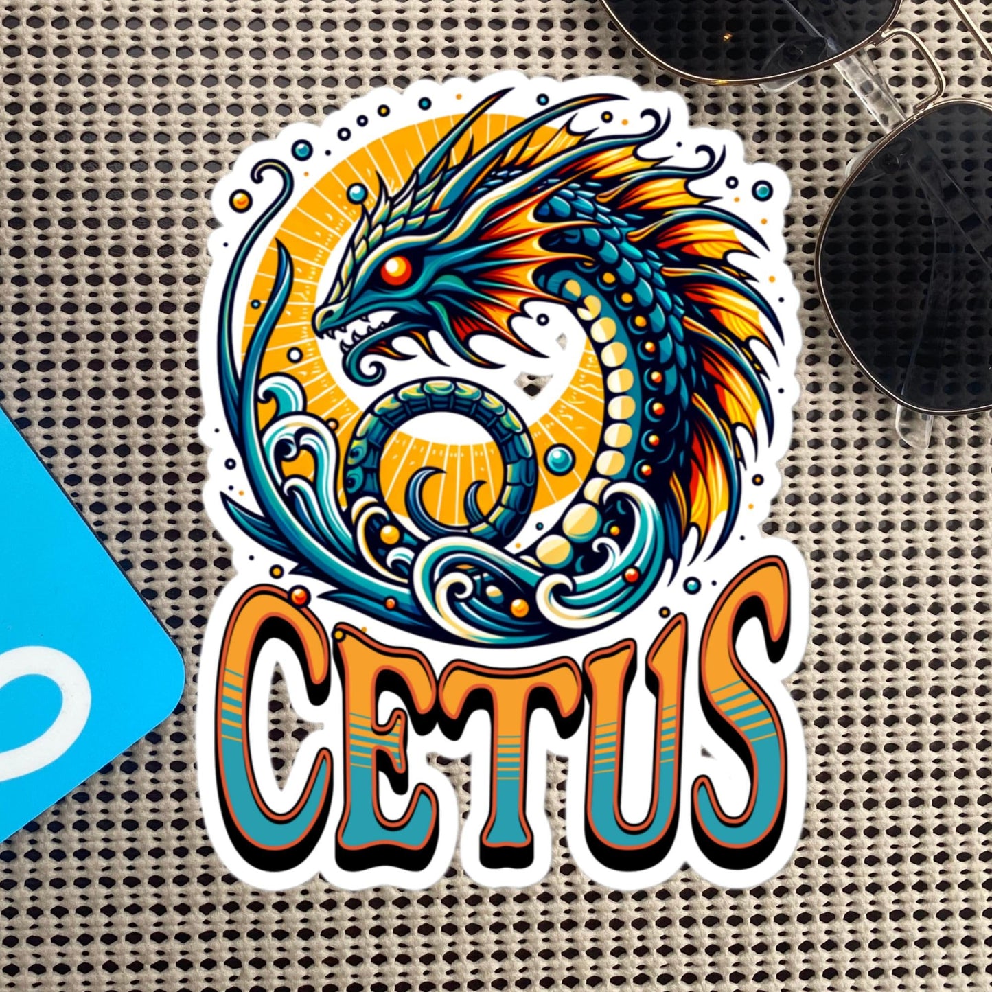Cetus Flash Sticker, Zodiac Sign Sticker, Horoscope Custom Cetus Sticker, Multiple Sizes, Unique Gift