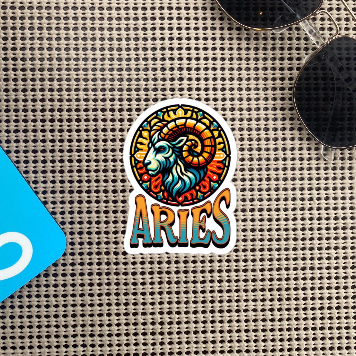 Aries Flash Sticker, Zodiac Sign Sticker, Horoscope Custom Aries Sticker, Multiple Sizes, Unique Gift
