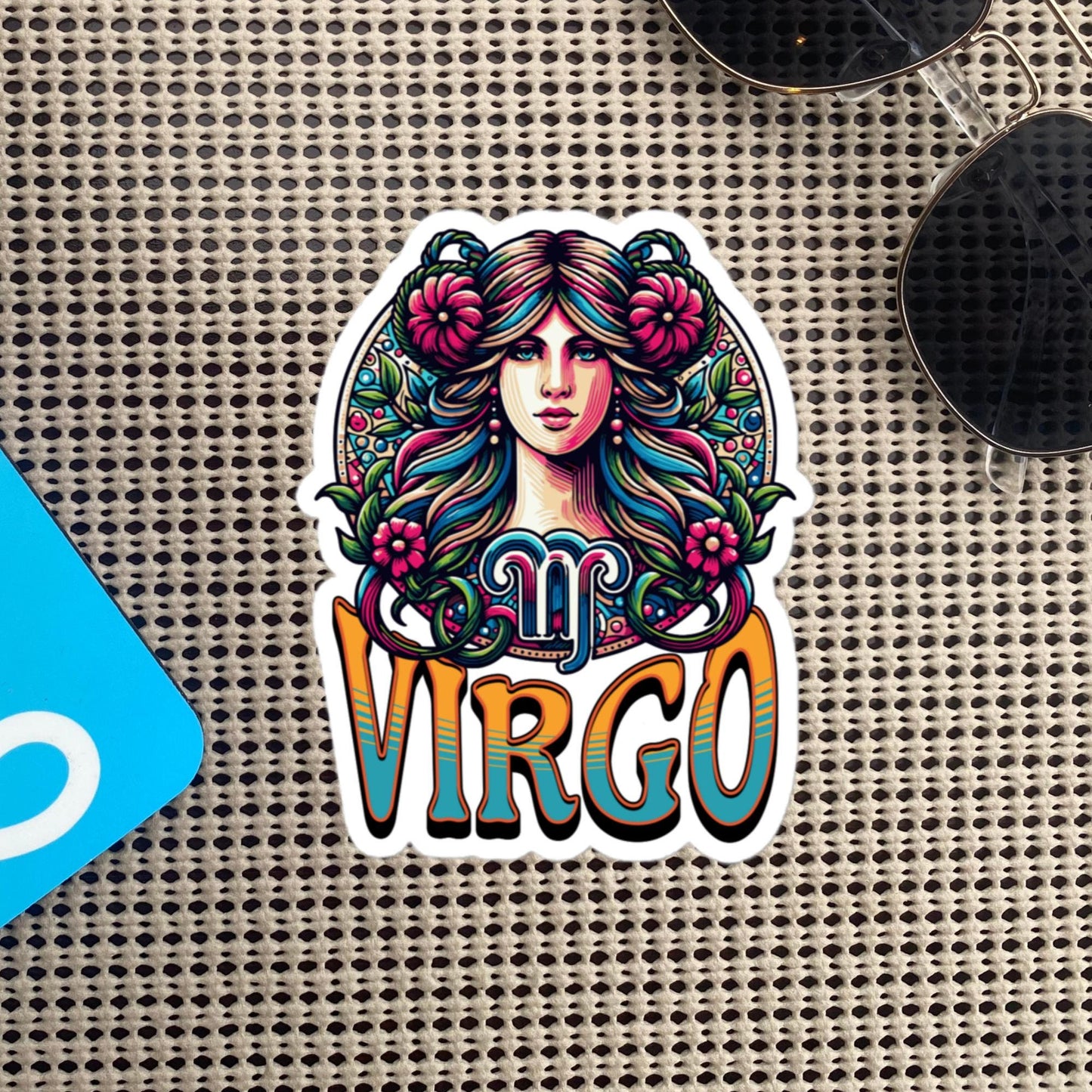 Virgo Flash Sticker, Zodiac Sign Sticker, Horoscope Custom Virgo Sticker, Multiple Sizes, Unique Gift