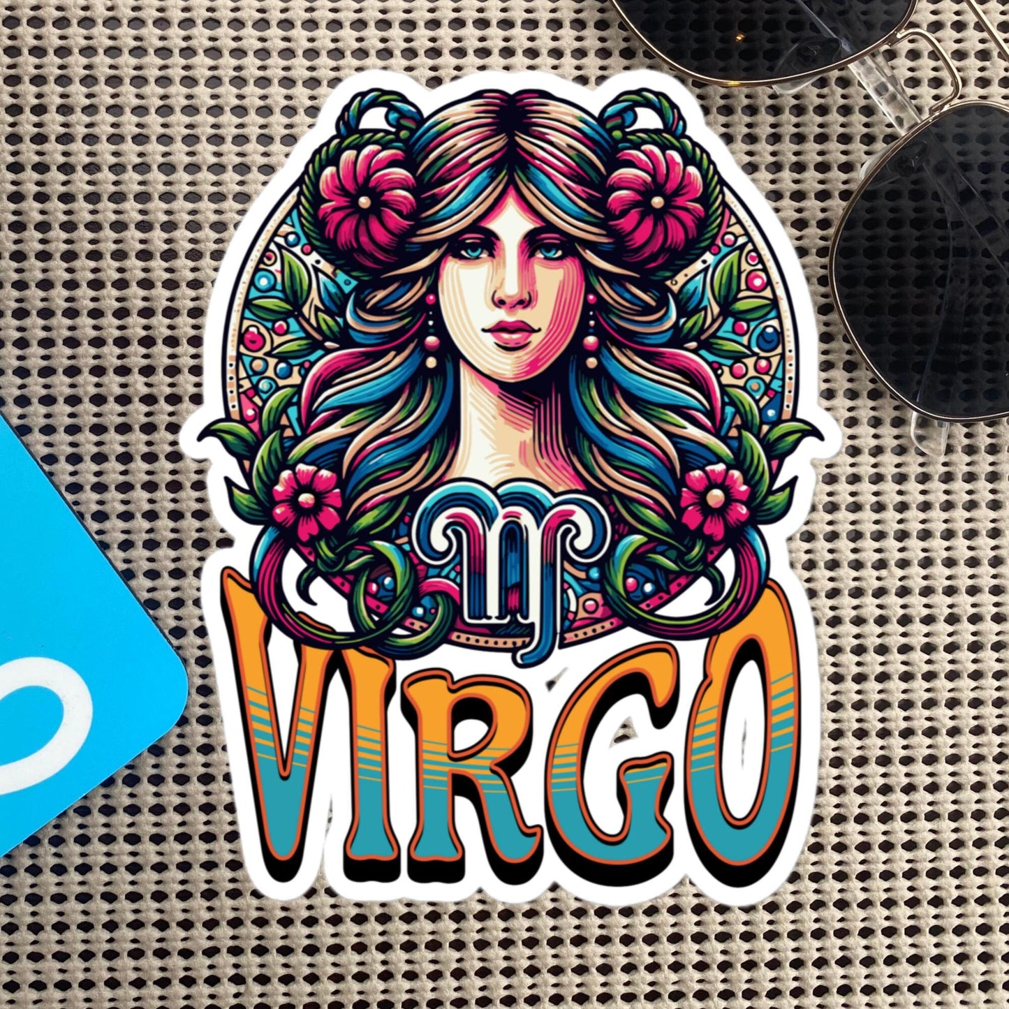 Virgo Flash Sticker, Zodiac Sign Sticker, Horoscope Custom Virgo Sticker, Multiple Sizes, Unique Gift
