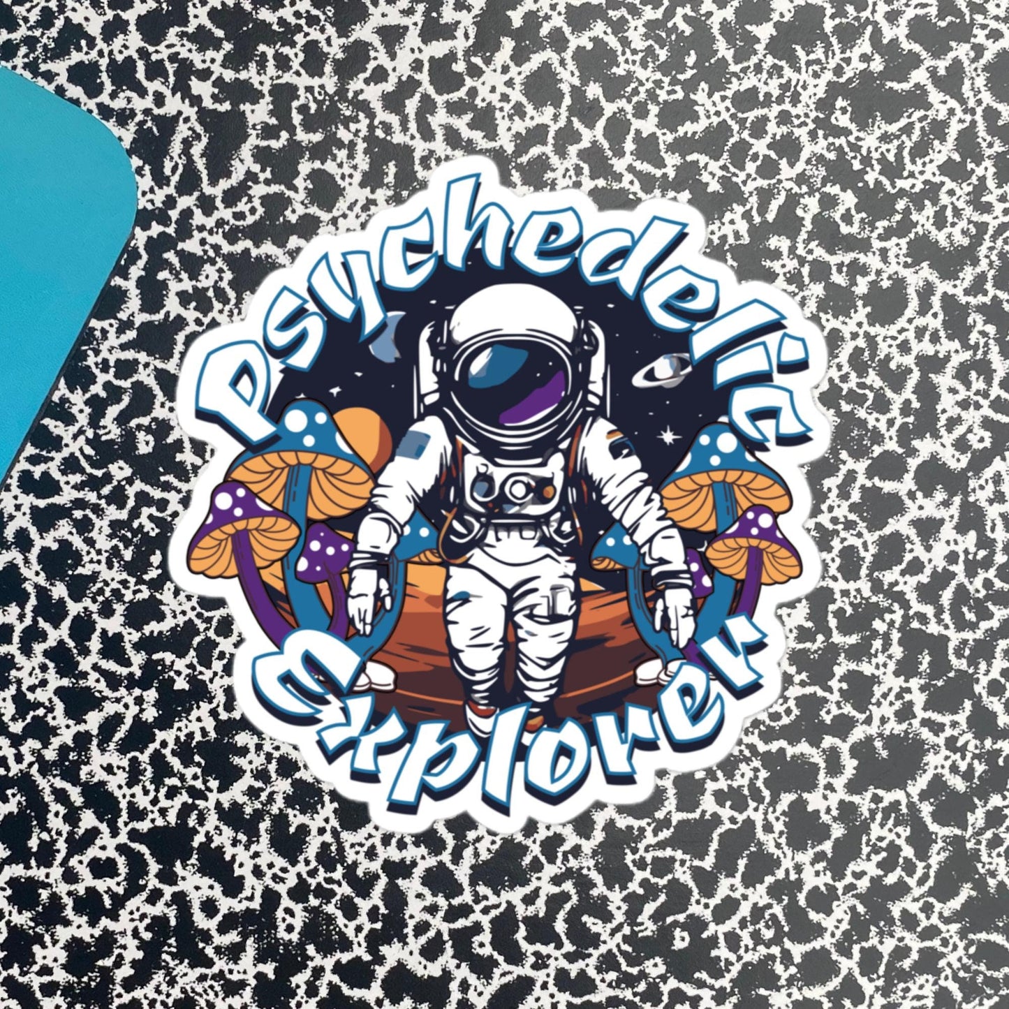 Psychedelic Explorer Weirdcore Grunge Sticker Astronaut Mushrooms Psychonaut Art
