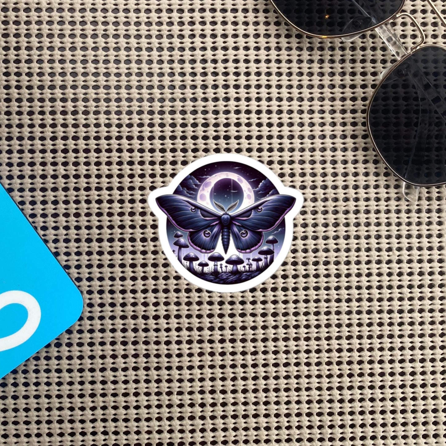 Pastel Goth WhimsiGoth Luna Moth Mushroom Sticker Original Art Dark Aesthetic Weird Stuff Unique Gift