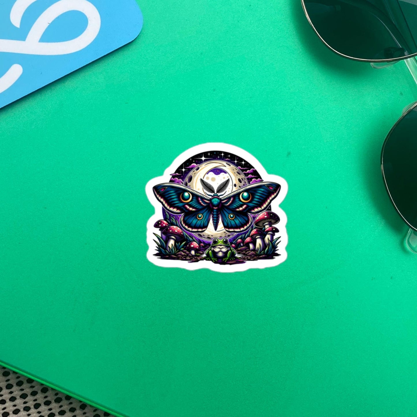 Dark Aesthetic Pastel Goth Luna Moth Mushroom WhimsiGoth Sticker Original Art Weird Stuff Unique Gift