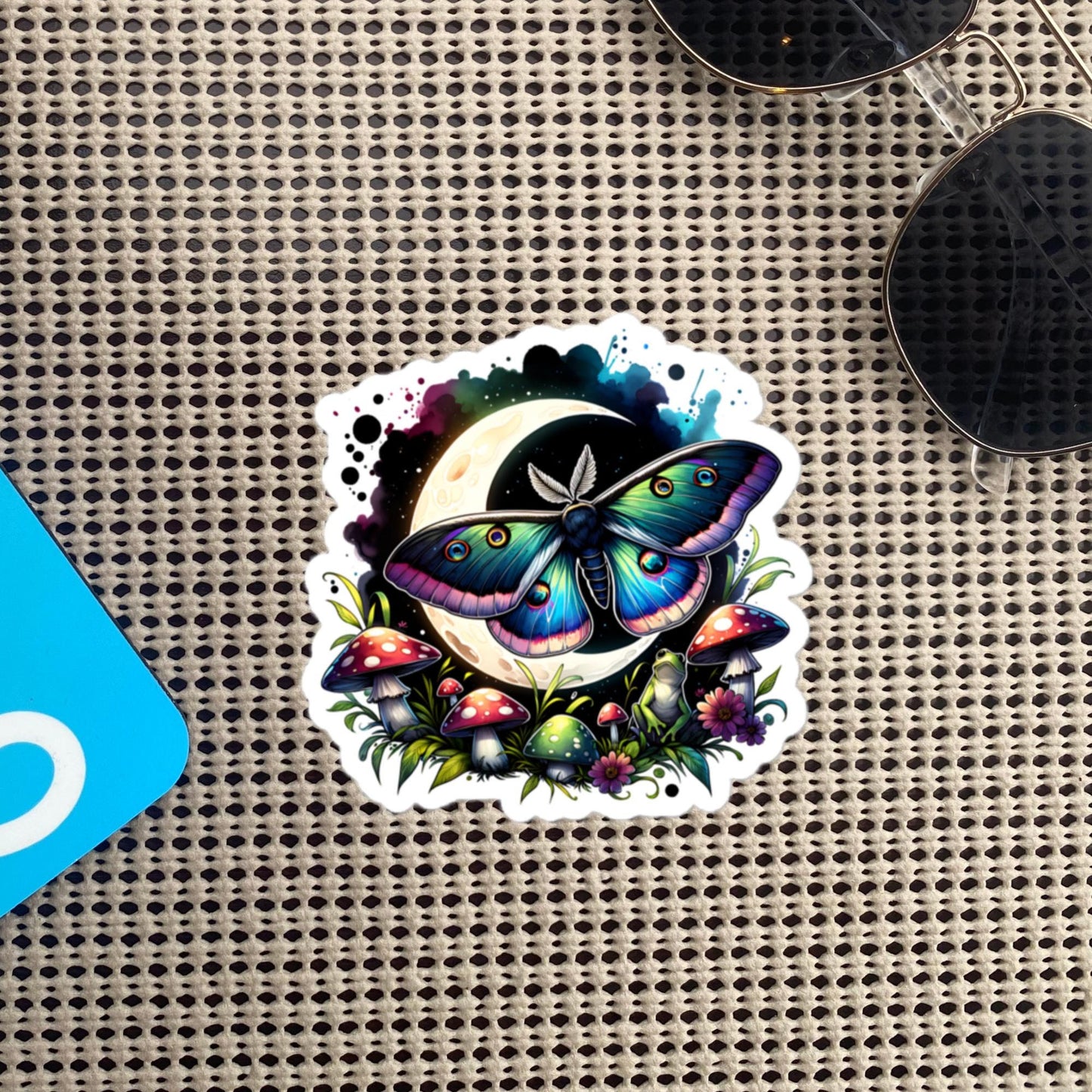 Dark Aesthetic Pastel Goth Luna Moth Sticker Mushroom WhimsiGoth Sticker Weird Stuff Unique Gift Original Art