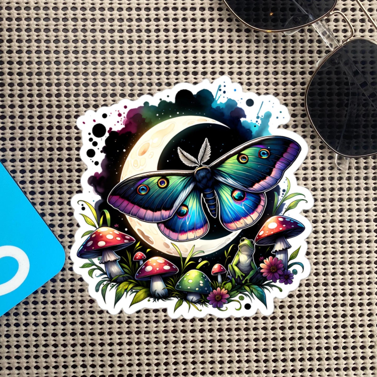 Dark Aesthetic Pastel Goth Luna Moth Sticker Mushroom WhimsiGoth Sticker Weird Stuff Unique Gift Original Art