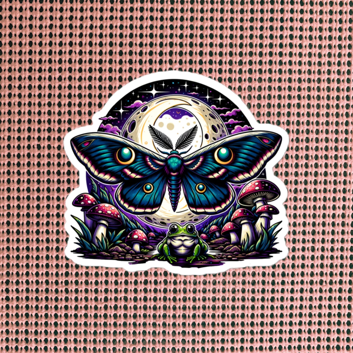 Dark Aesthetic Pastel Goth Luna Moth Mushroom WhimsiGoth Sticker Original Art Weird Stuff Unique Gift