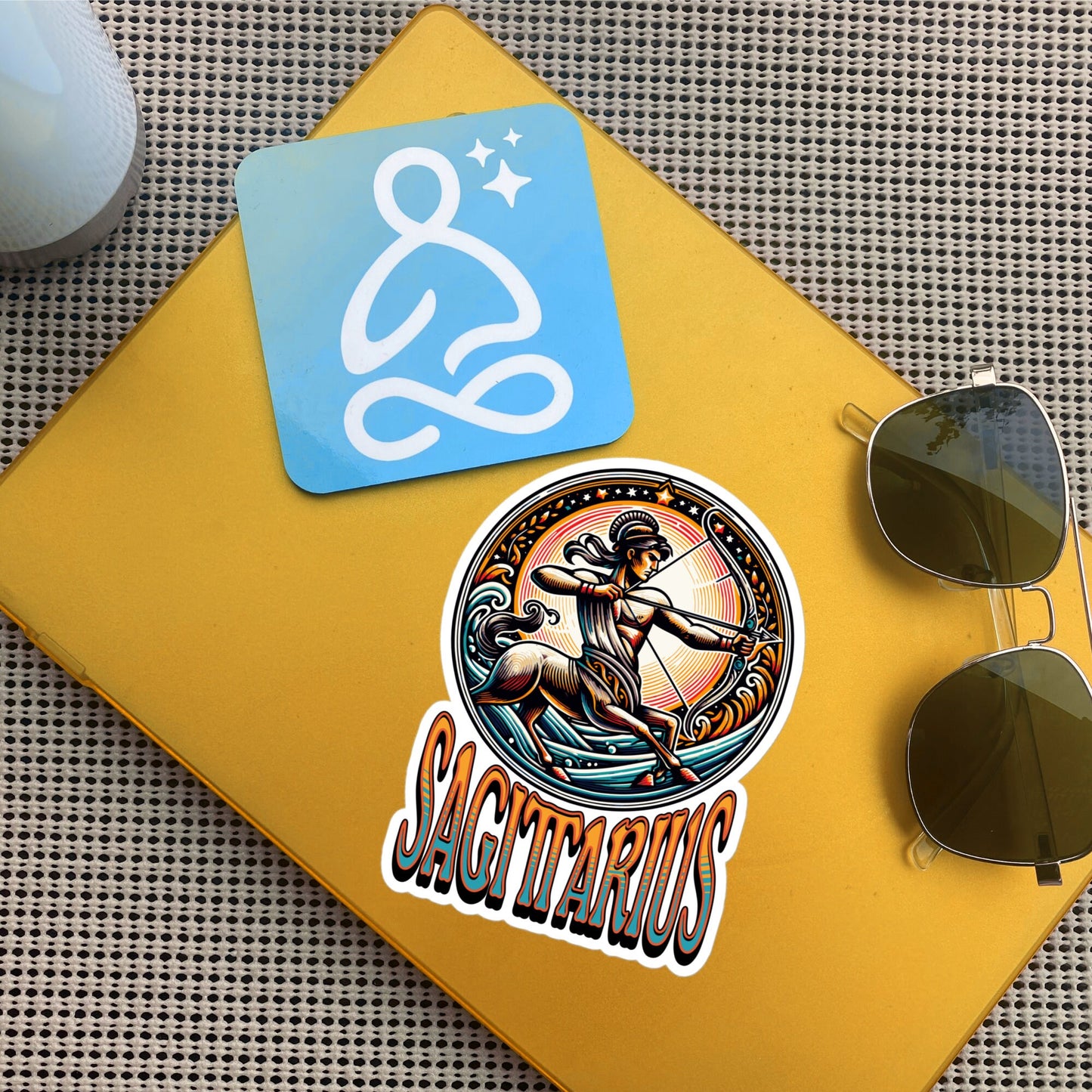 Sagittarius Flash Sticker, Zodiac Sign Sticker, Horoscope Custom Sagittarius Sticker, Multiple Sizes, Unique Gift