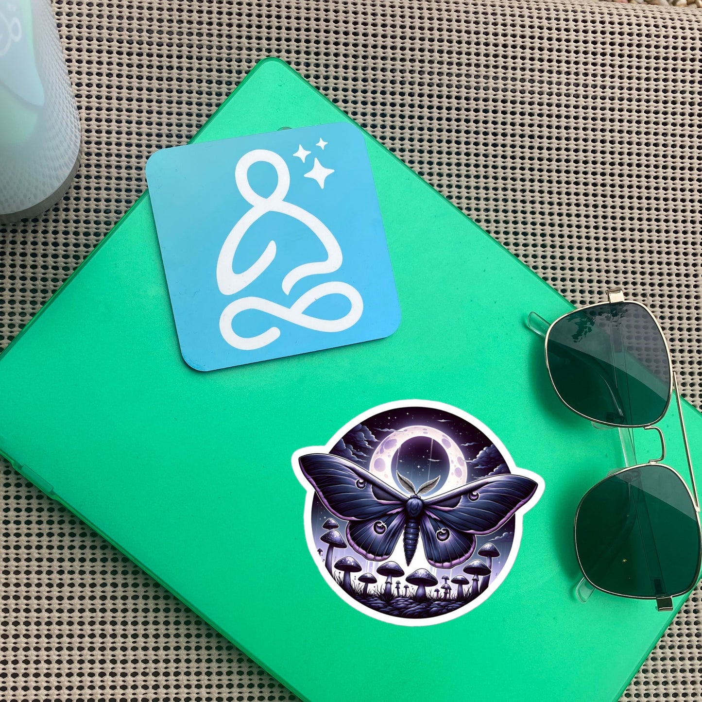 Pastel Goth WhimsiGoth Luna Moth Mushroom Sticker Original Art Dark Aesthetic Weird Stuff Unique Gift