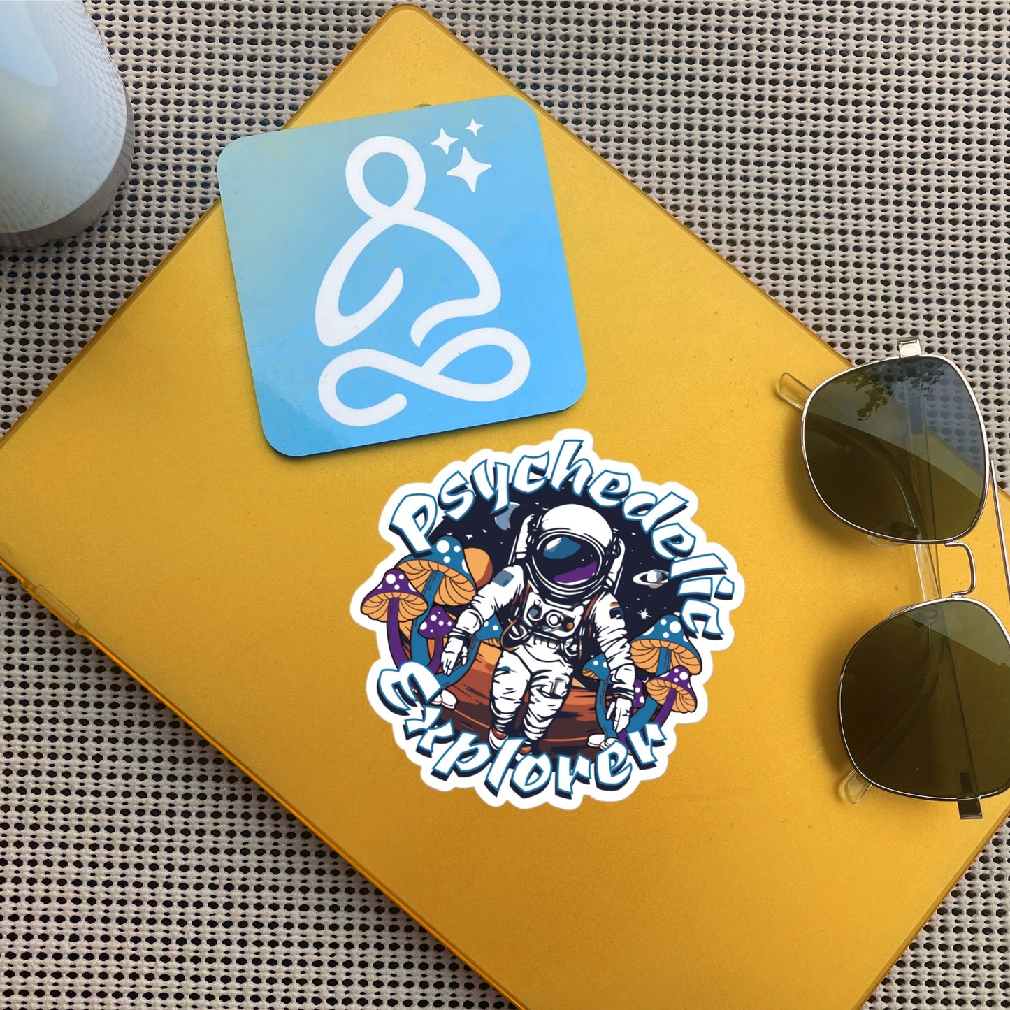 Psychedelic Explorer Weirdcore Grunge Sticker Astronaut Mushrooms Psychonaut Art