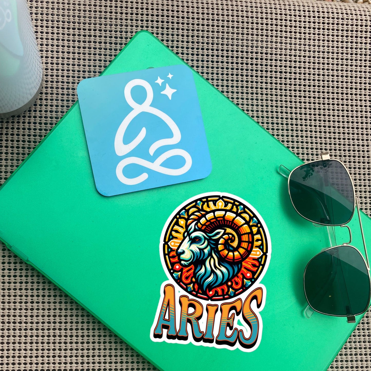 Aries Flash Sticker, Zodiac Sign Sticker, Horoscope Custom Aries Sticker, Multiple Sizes, Unique Gift