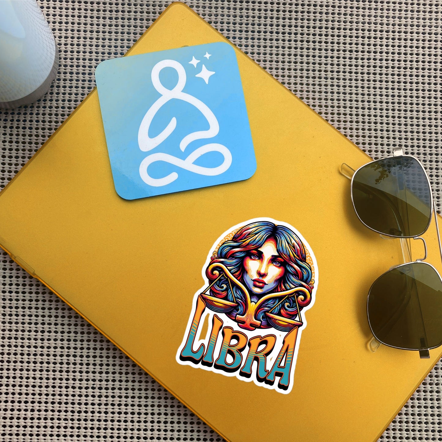 Libra Flash Sticker, Zodiac Sign Sticker, Horoscope Custom Libra Sticker, Multiple Sizes, Unique Gift