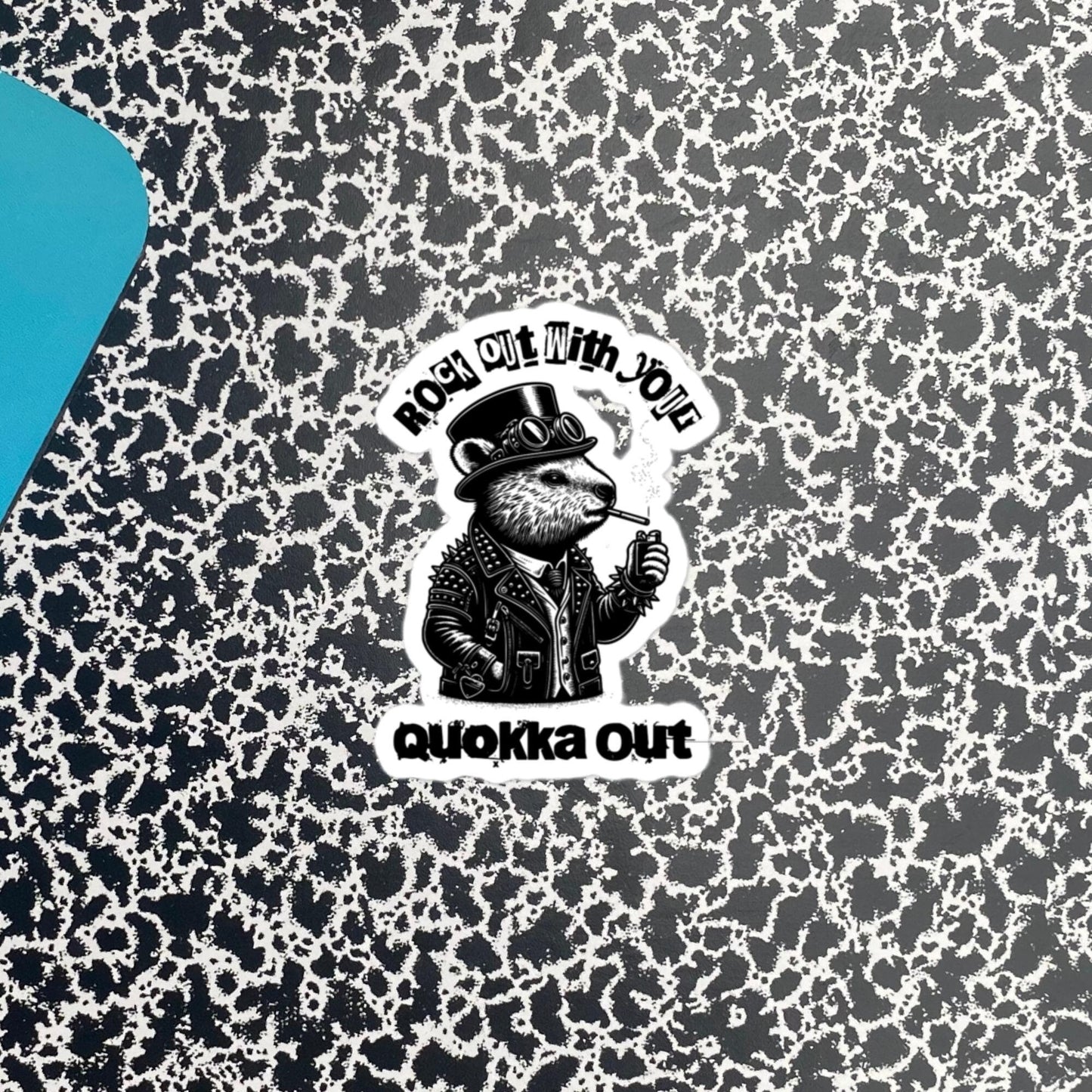 Rock Out With Your Quokka Out Punkrock Weirdcore Vinyl Sticker