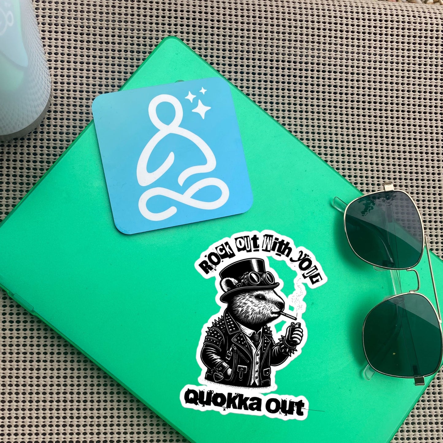 Rock Out With Your Quokka Out Punkrock Weirdcore Vinyl Sticker