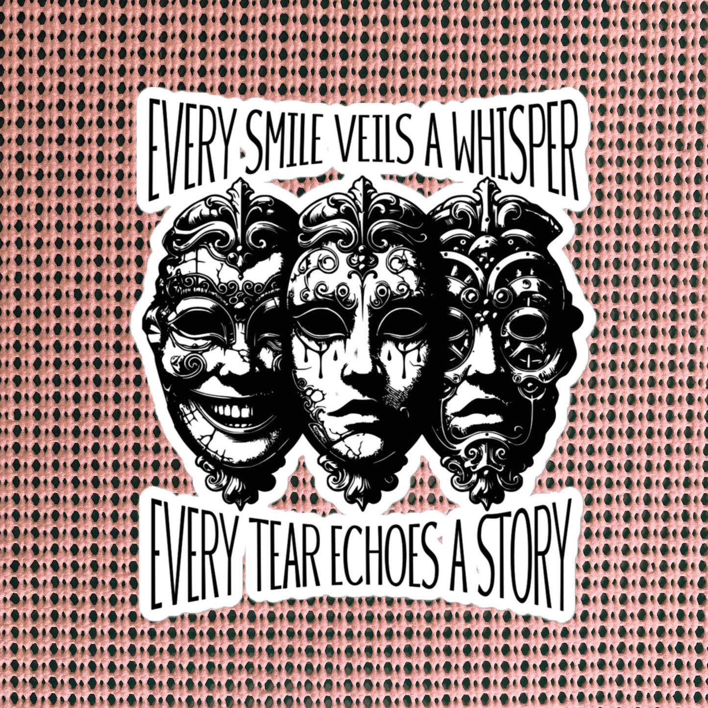 Semicolon Ventcore Gothic Darkcore Sticker, Every Smile Veils a Whisper, Every Tear Echoes a Story Vinyl Sticker