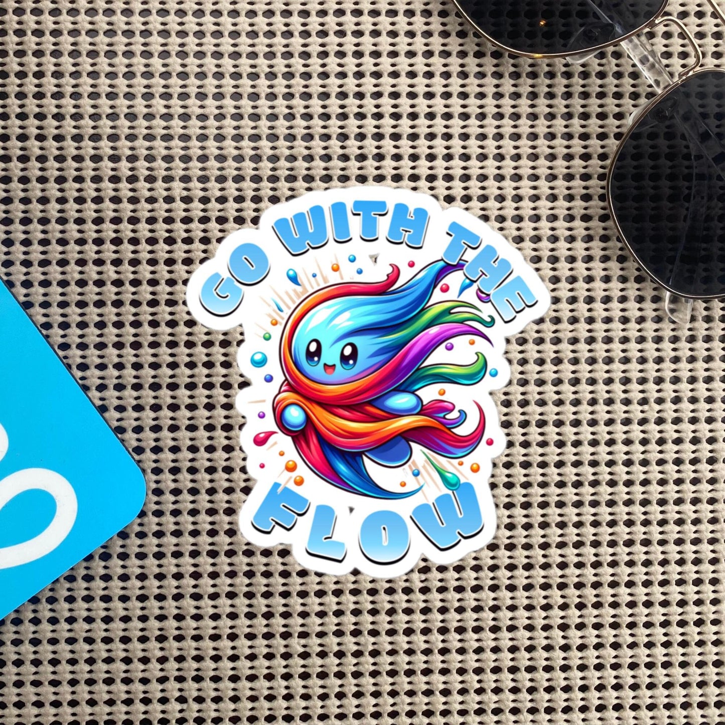 Go With The Flow Mantra Vinyl Sticker for Car, Bumper, Scrapbooking, Skateboards, or Crafts