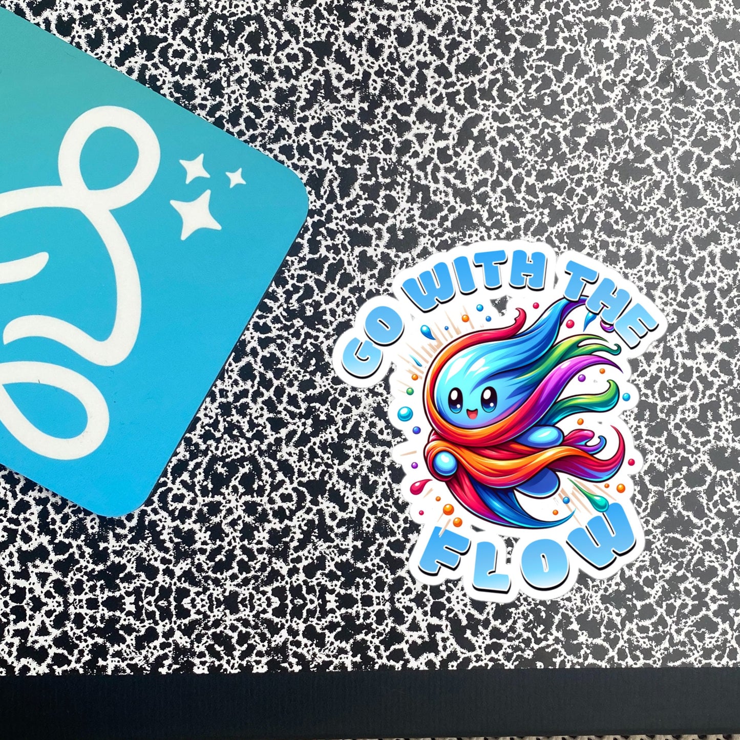 Go With The Flow Mantra Vinyl Sticker for Car, Bumper, Scrapbooking, Skateboards, or Crafts