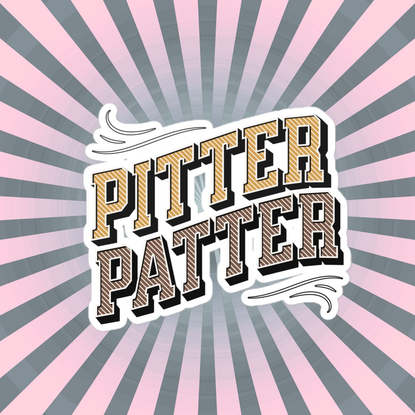 Fun Pitter Patter Sticker, Cowboy Style Hurry Up Quote Sticker, Unique Gift, Original Design
