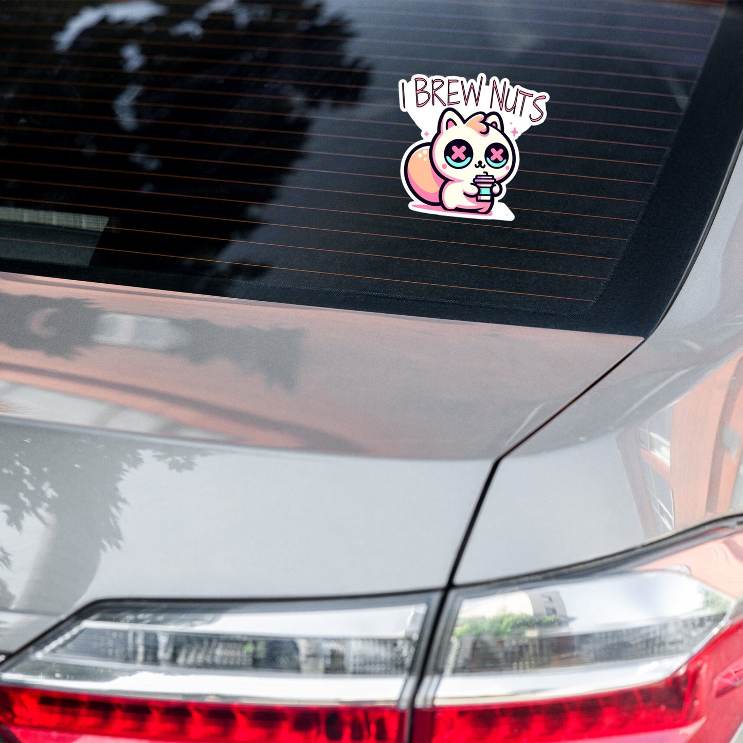 Weirdcore Pastel Goth Grunge Cute Squirrel Vinyl Sticker I Brew Nuts Oddcore Waterproof Sticker, Weird Stuff Unique Gift