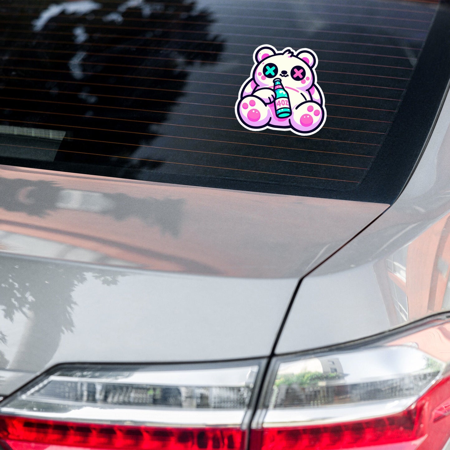 Weirdcore Pastel Goth Grunge Cute Bear Vinyl Sticker Tipsy Teddy Bear Oddcore Waterproof Sticker, Weird Stuff Unique Gift