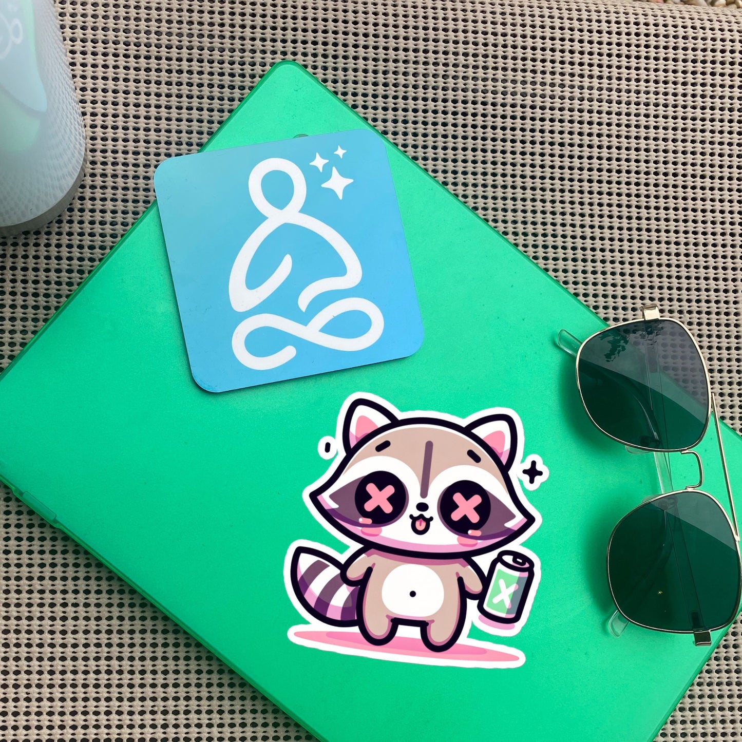 Weirdcore Pastel Goth Grunge Cute Raccoon Vinyl Sticker Trash Panda Oddcore Waterproof Sticker, Weird Stuff Unique Gift