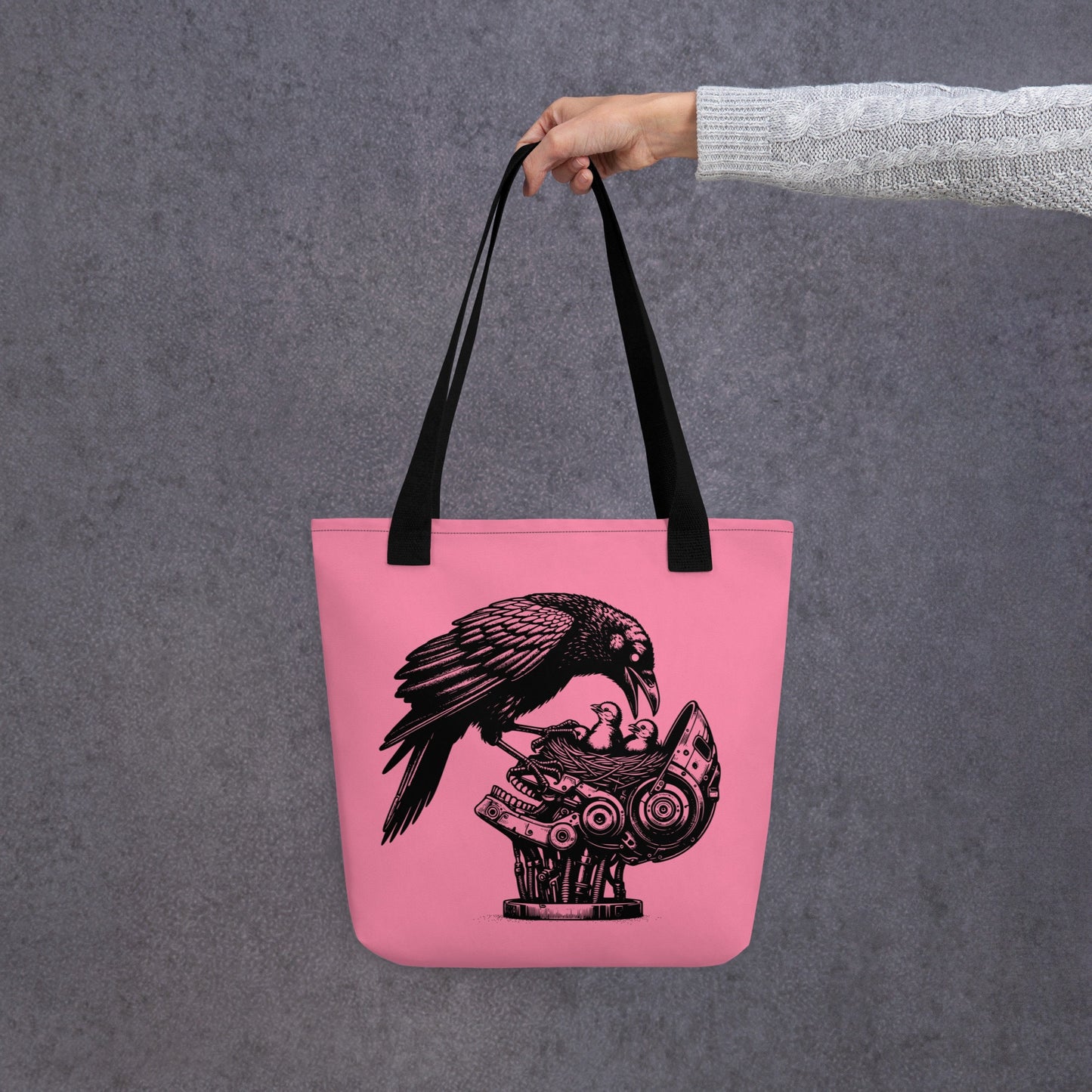 Pastel Goth Grunge Punk Raven Rewire Robot Tote Bag Animal vs Tech Gothic DreamSage Tote Bag