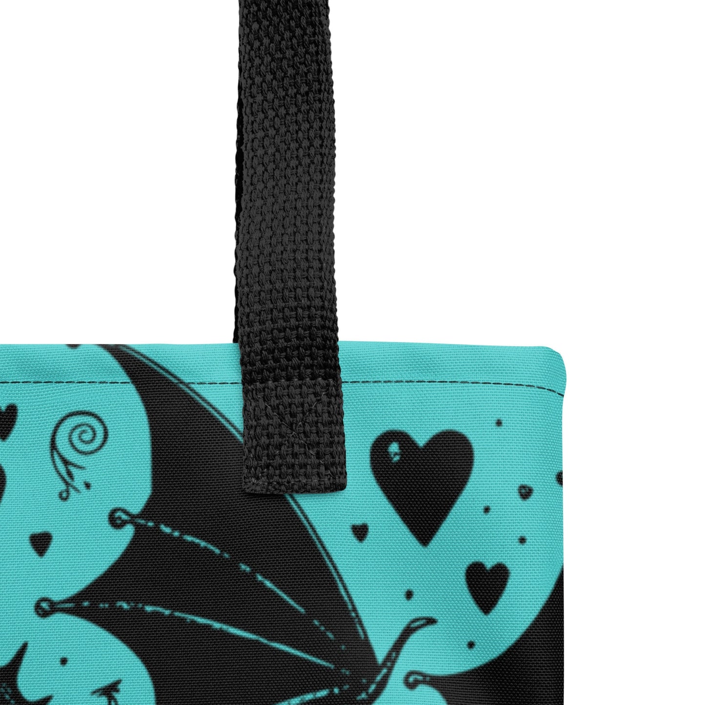 AQUA Gothic Grunge Pastel Goth Drowning Out The Demons Tote Bag, Ventcore Darkcore Weird Stuff Dark Aesthetic Tote Bag