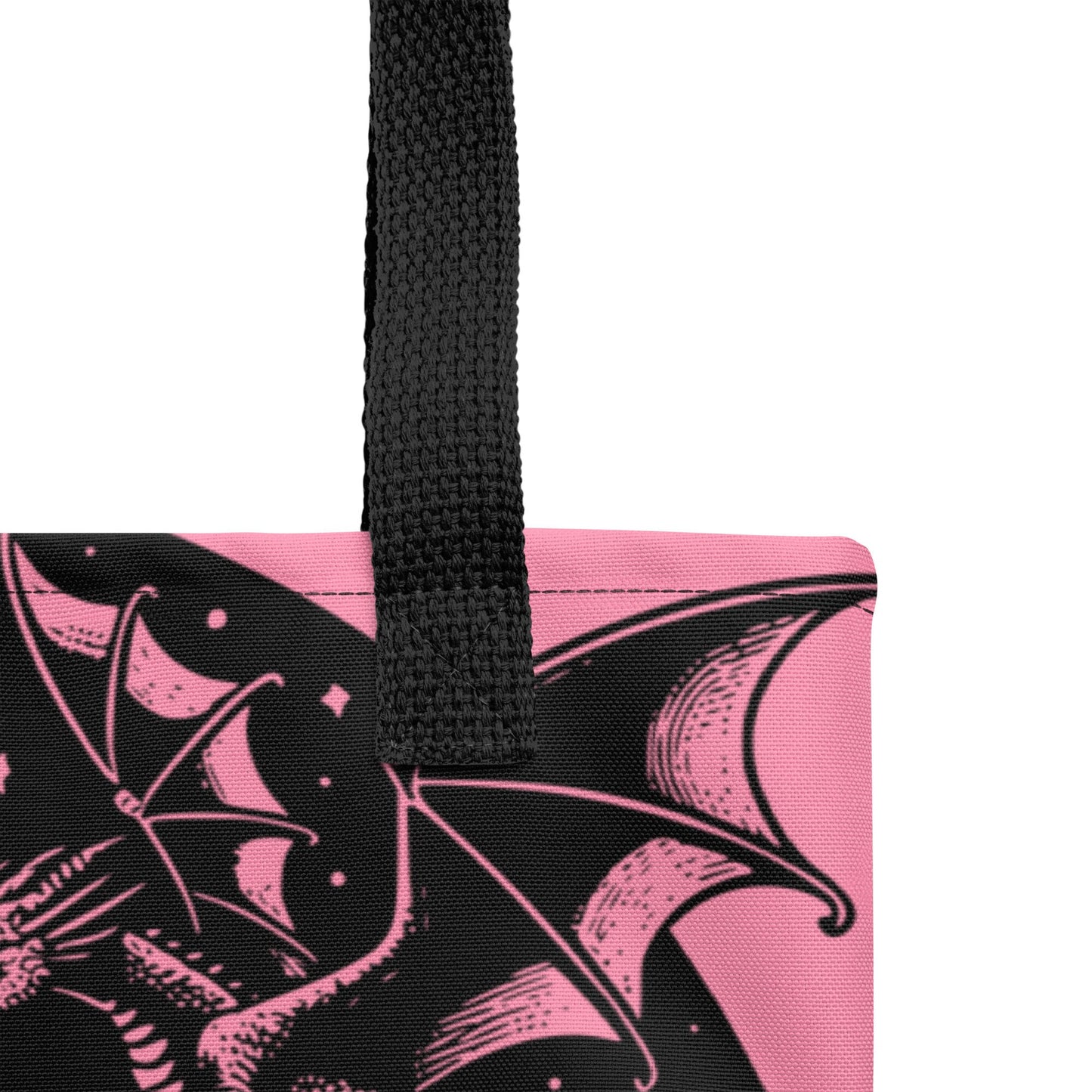 PINK Gothic Grunge Pastel Goth Moon Gazer Tote Bag, Ventcore Darkcore Weird Stuff Dark Aesthetic Tote Bag