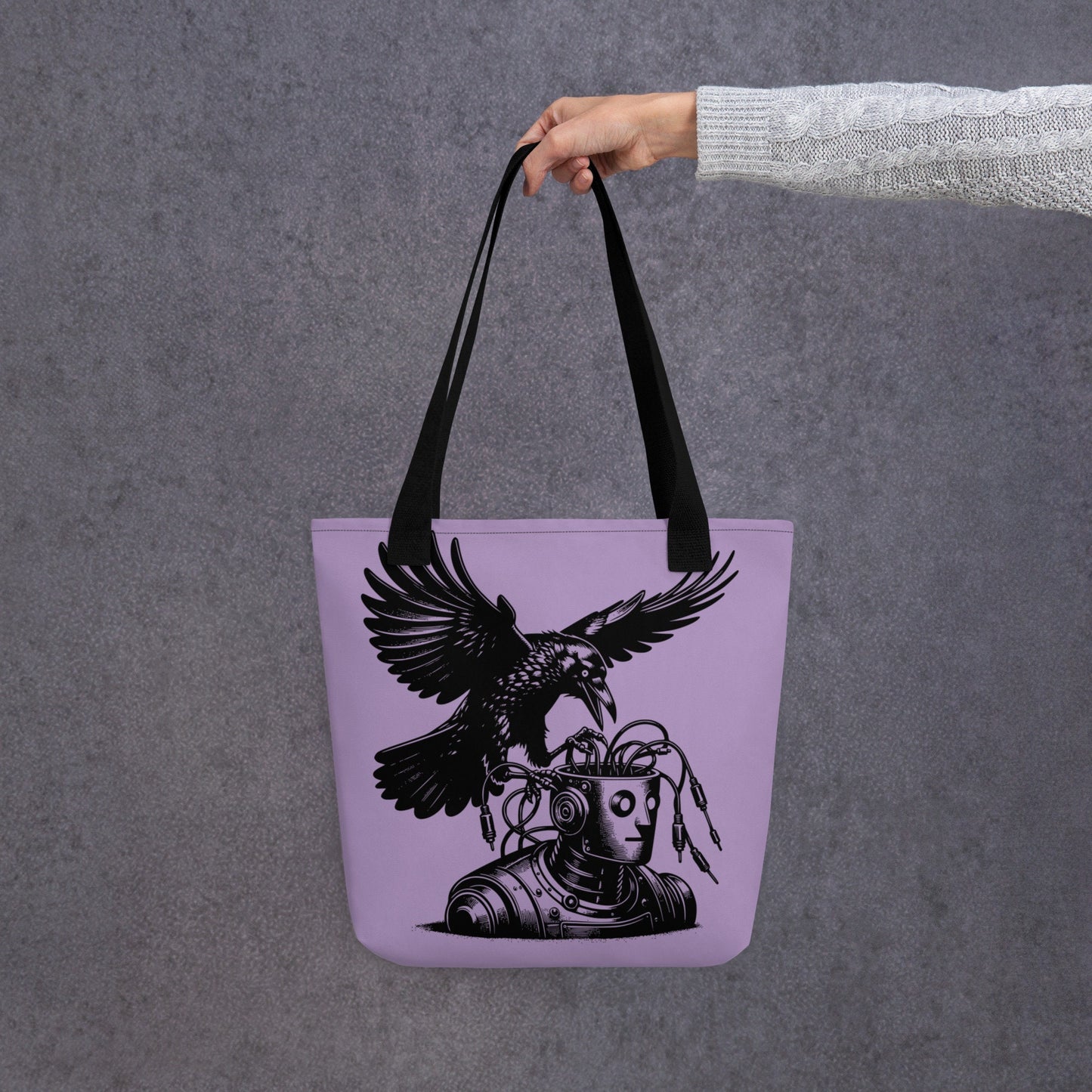 PURPLE Pastel Goth Grunge Punk Raven Rewire Robot Tote Bag Animal vs Tech Gothic DreamSage Tote Bag