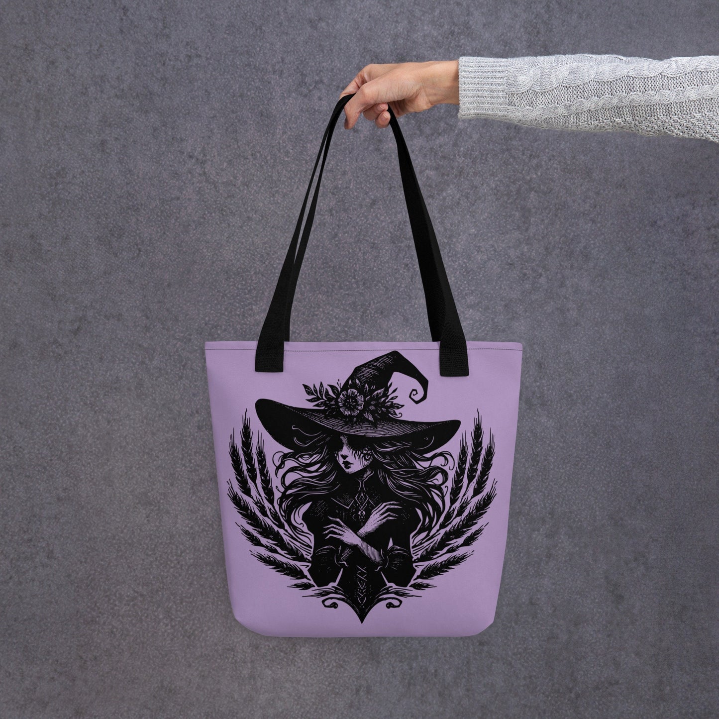 PURPLE Gothic Grunge Pastel Goth Wheat Witch Tote Bag, Ventcore Darkcore Weird Stuff Dark Aesthetic Halloween Tote Bag