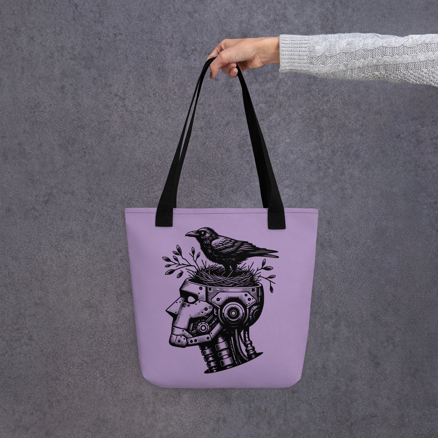 PURPLE Gothic Pastel Goth Grunge Punk Raven Nest in Robot Tote Bag CoExist DreamSage Tote Bag