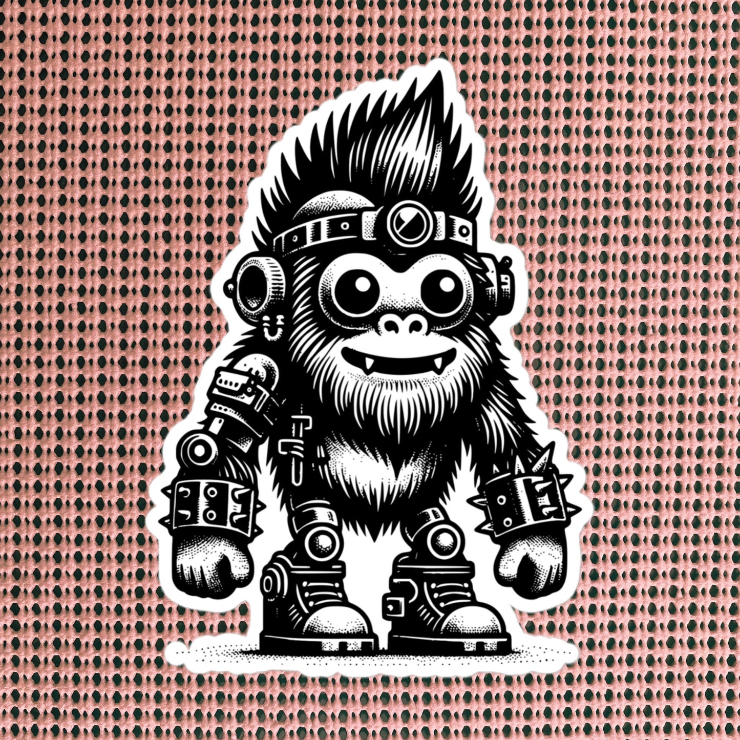 Cute Cyberpunk Cyborg Big Foot Gothic Vinyl Waterproof Sticker, Dreamcore Darkcore Weirdcore Sasquatch Cryptid Sticker Weird Stuff