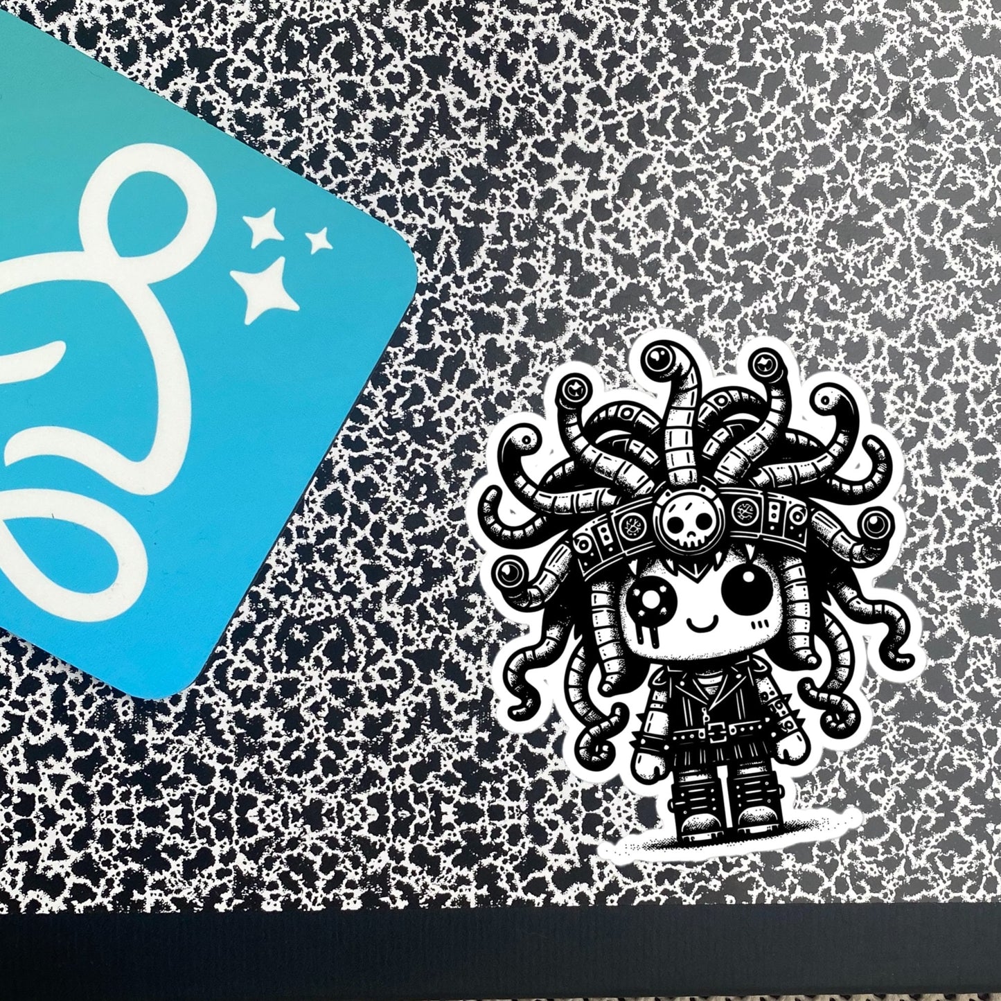 Cute Cyberpunk Cyborg Medusa Gothic Vinyl Waterproof Sticker, Dreamcore Darkcore Weirdcore Cryptid Sticker Weird Stuff Unique Gift