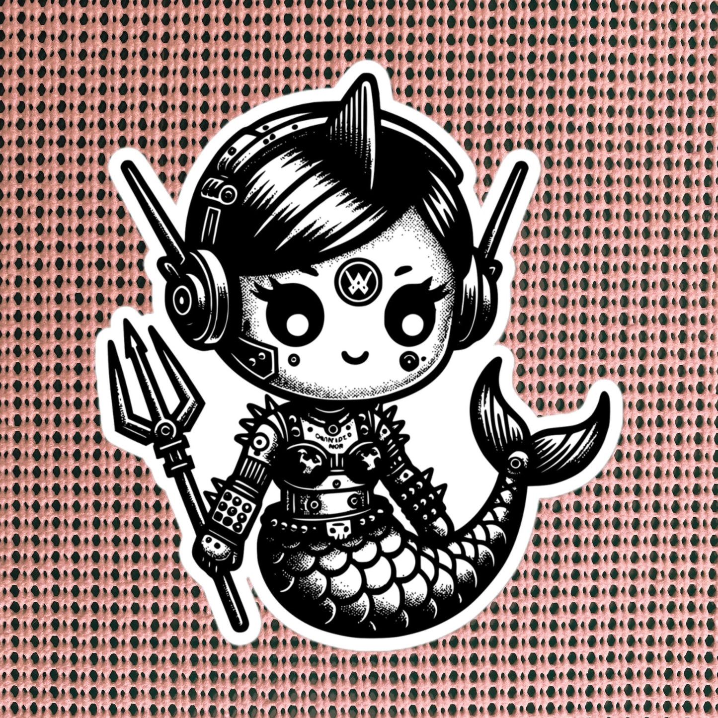 Cute Cyberpunk Cyborg Mermaid Gothic Vinyl Waterproof Sticker, Dreamcore Darkcore Weirdcore Cryptid Sticker Weird Stuff Unique Gift