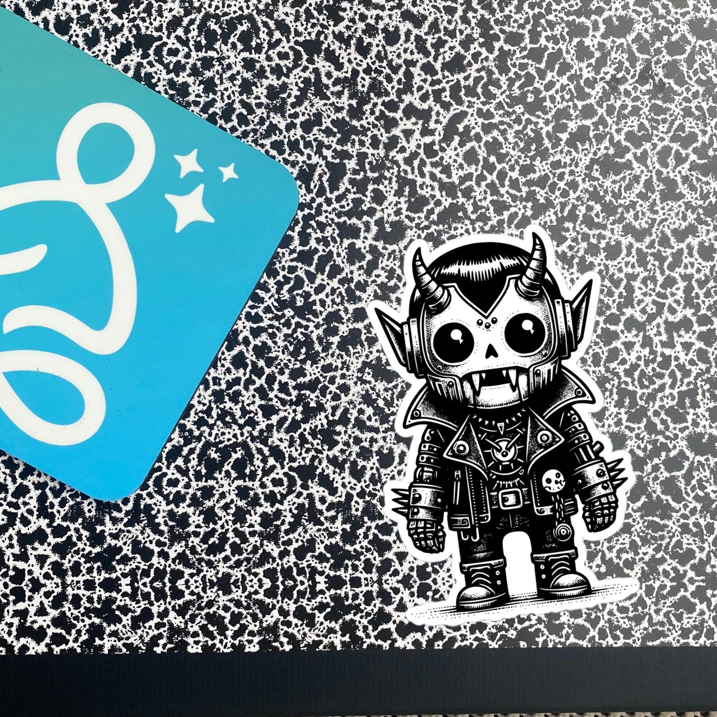 Cute Cyberpunk Cyborg Vampire Gothic Vinyl Waterproof Sticker, Dreamcore Darkcore Weirdcore Cryptid Sticker Weird Stuff Unique Gift