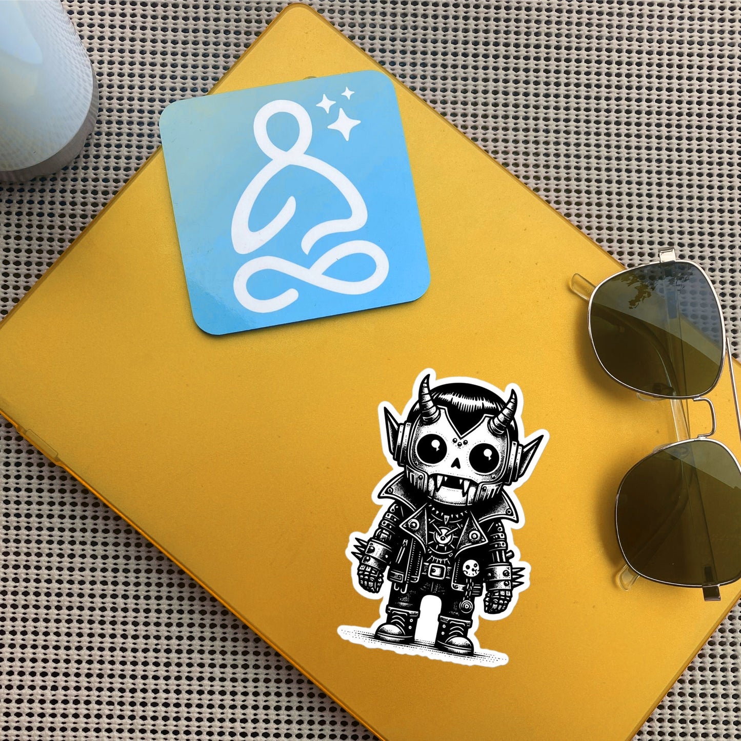 Cute Cyberpunk Cyborg Vampire Gothic Vinyl Waterproof Sticker, Dreamcore Darkcore Weirdcore Cryptid Sticker Weird Stuff Unique Gift