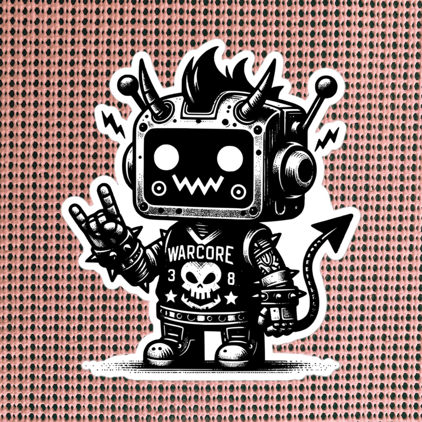 Cute Cyberpunk Cyborg Jersey Devil Gothic Vinyl Waterproof Sticker, Dreamcore Darkcore Weirdcore Cryptid Sticker Weird Stuff Unique Gift